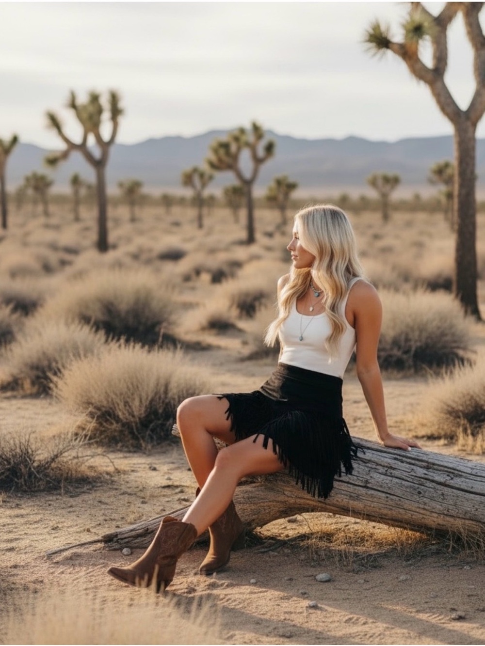 ✨ALTAR’D STATE✨ Black Suede Fringe Mini Skirt